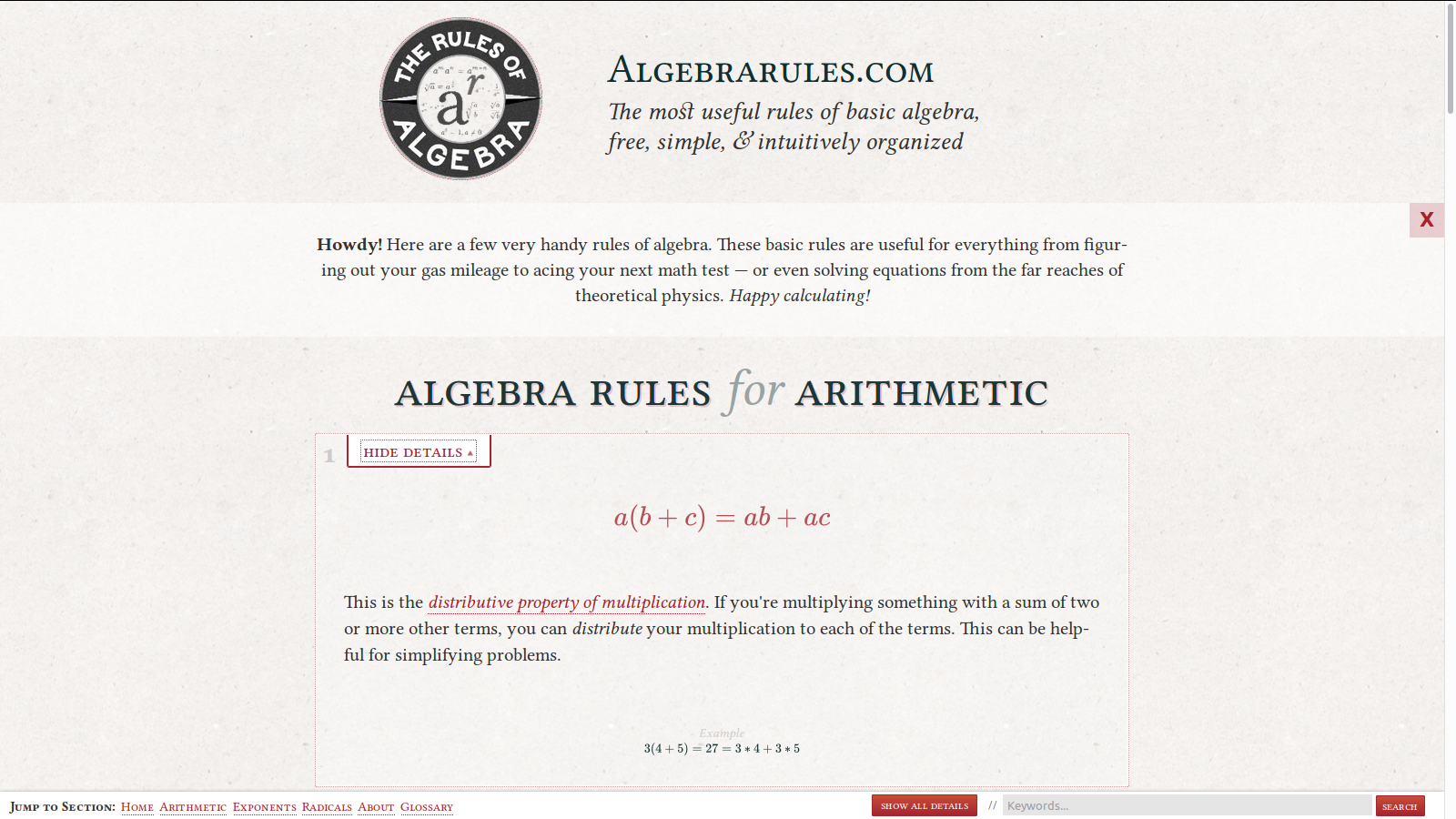 Algebra Rules Image