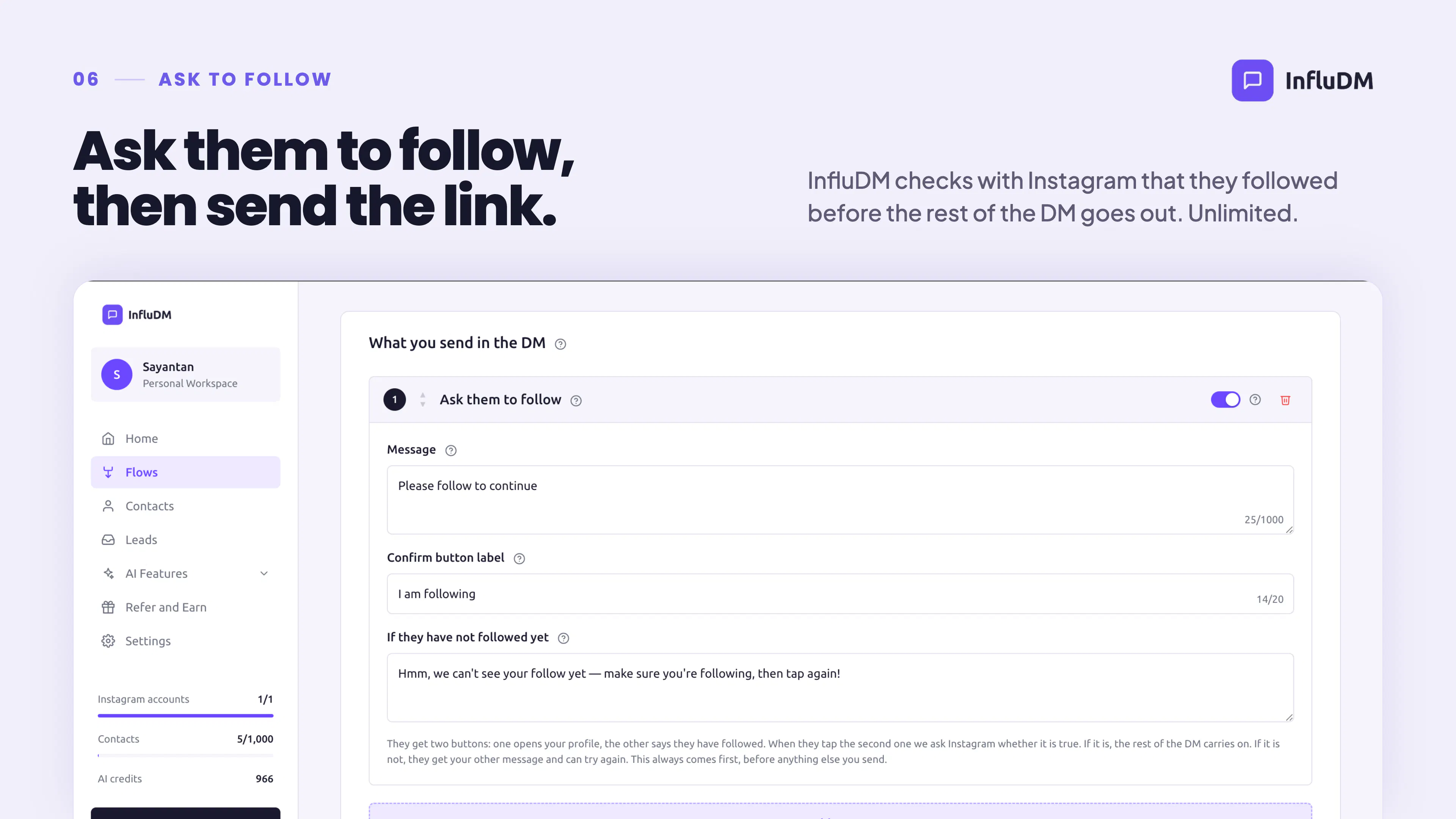 InfluDM: AI Instagram Automation gallery image