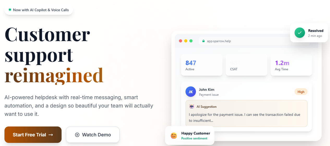 Sparrow — The Future of Customer Support gallery image