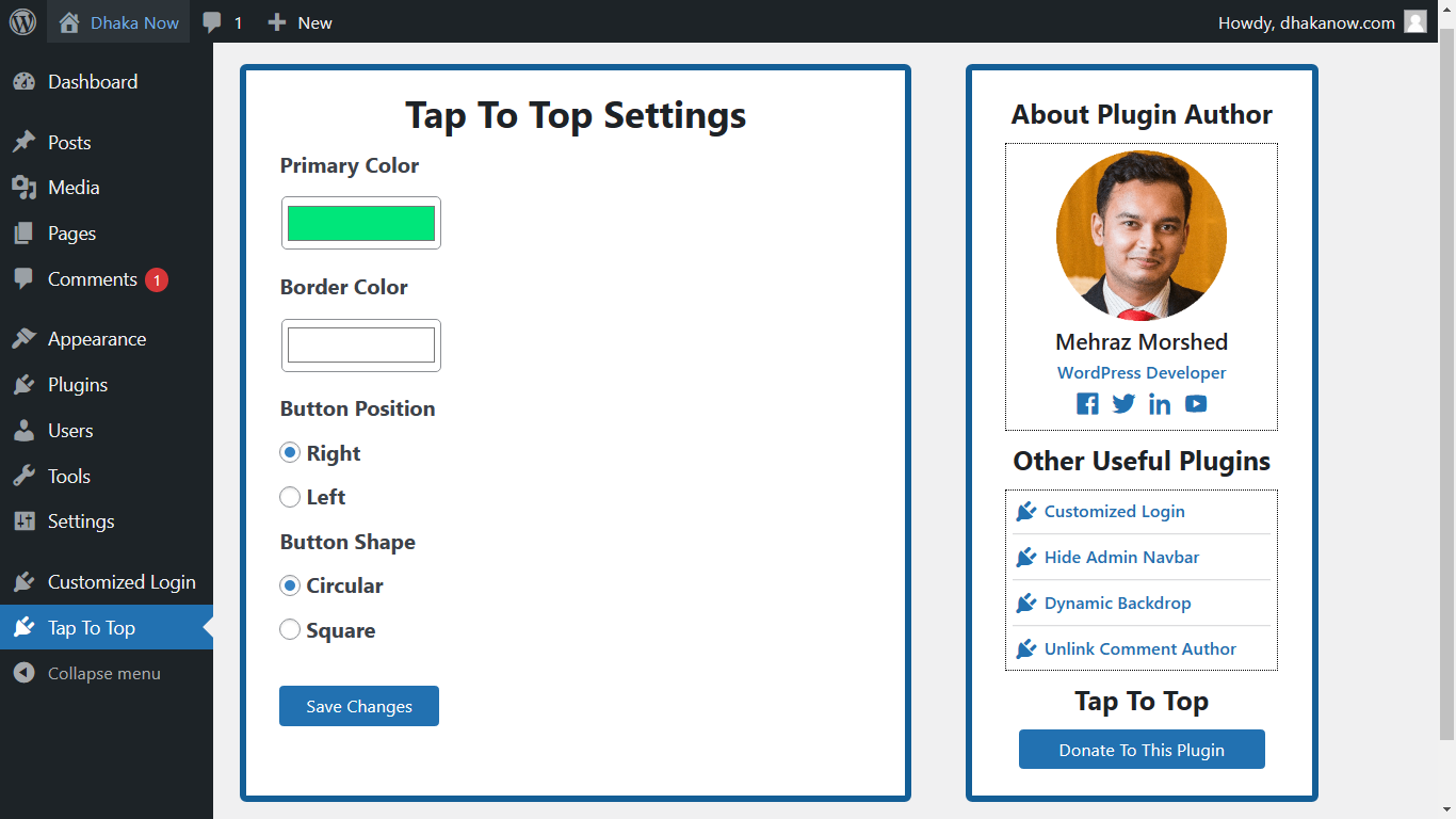 Media Ketik ke Atas - Plugin WordPress untuk membuat tatal ke butang atas 1