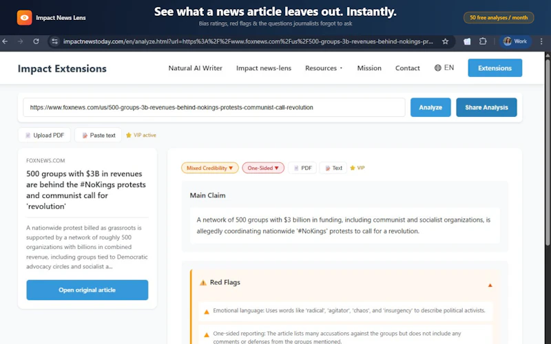 News Bias & Credibility Detector screenshot 1