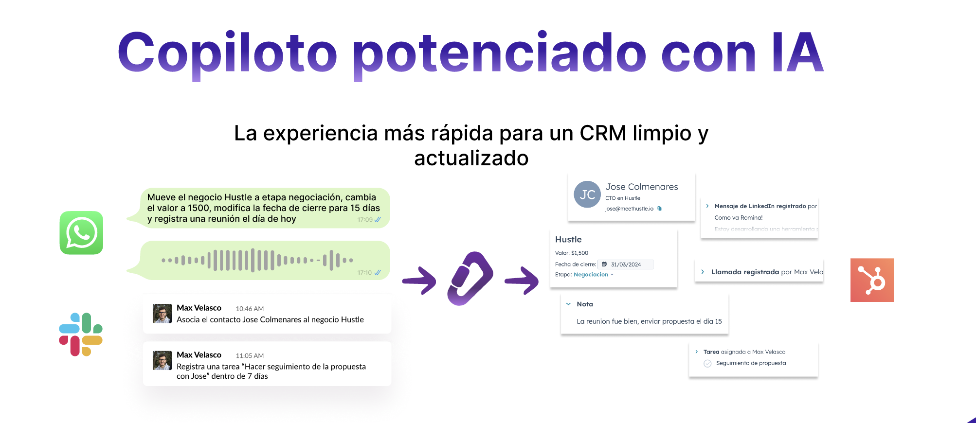 Hustle CRM Copilot - Whatsapp and Slack의 메시지만으로 CRM을 업데이트하십시오. 미디어 3