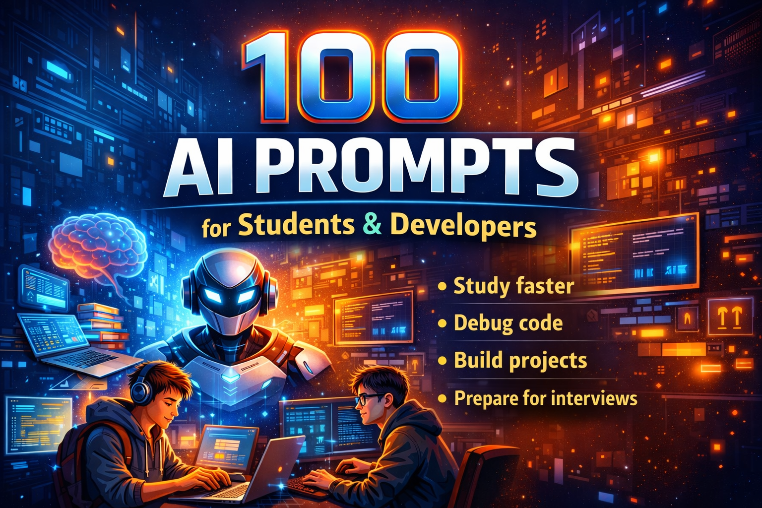 100 AI Prompts for Students & Developers gallery image