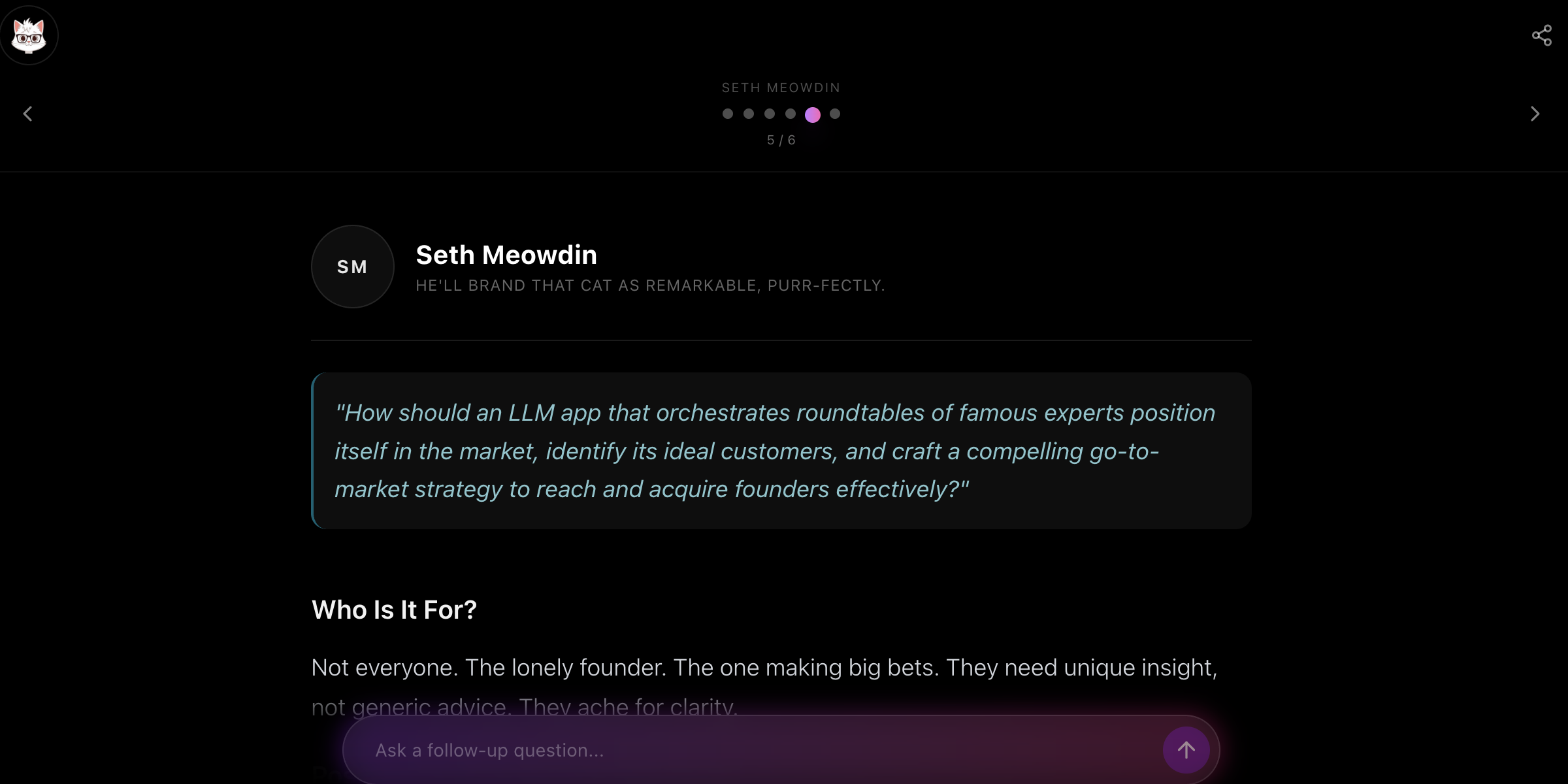 Thinking Cats - Screenshot 5 showing product features and functionality