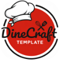 DineCraft - Free Restaurant Web Template - Product Hunt launch logo and brand identity