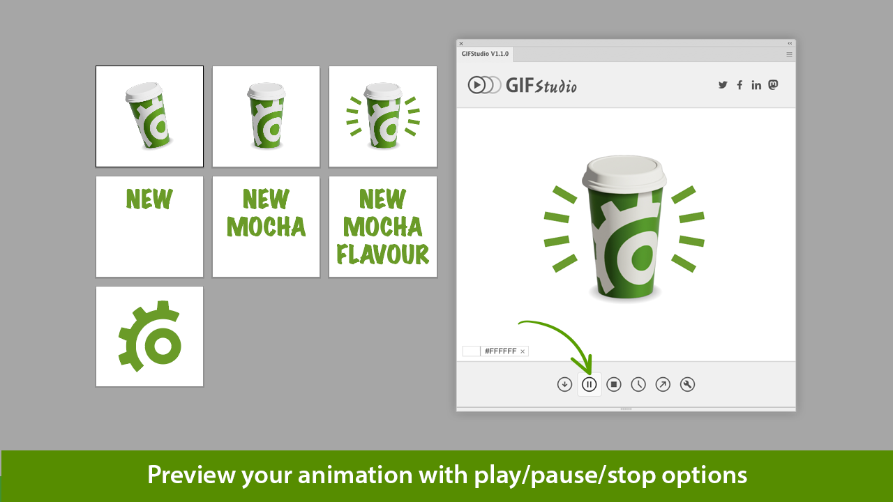 Gifstudio - Adobe Illustrator를 남기지 않고 애니메이션 GIF 파일을 만듭니다 미디어 5