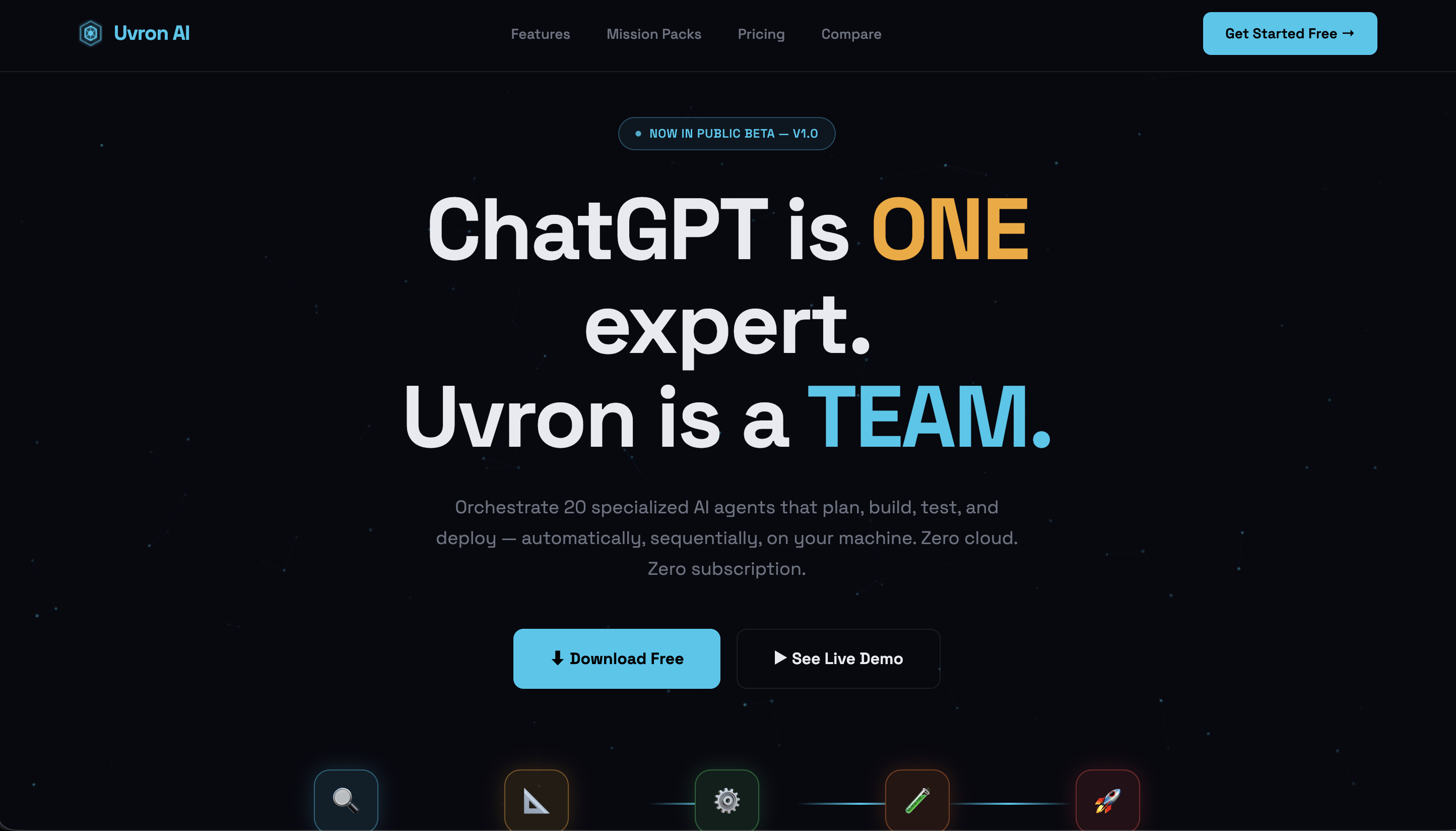 Uvron AI - Main product screenshot demonstrating key features and user interface
