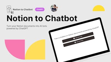插图展示了使用 ChatGPT 将 Notion 文档转换为交互式聊天机器人