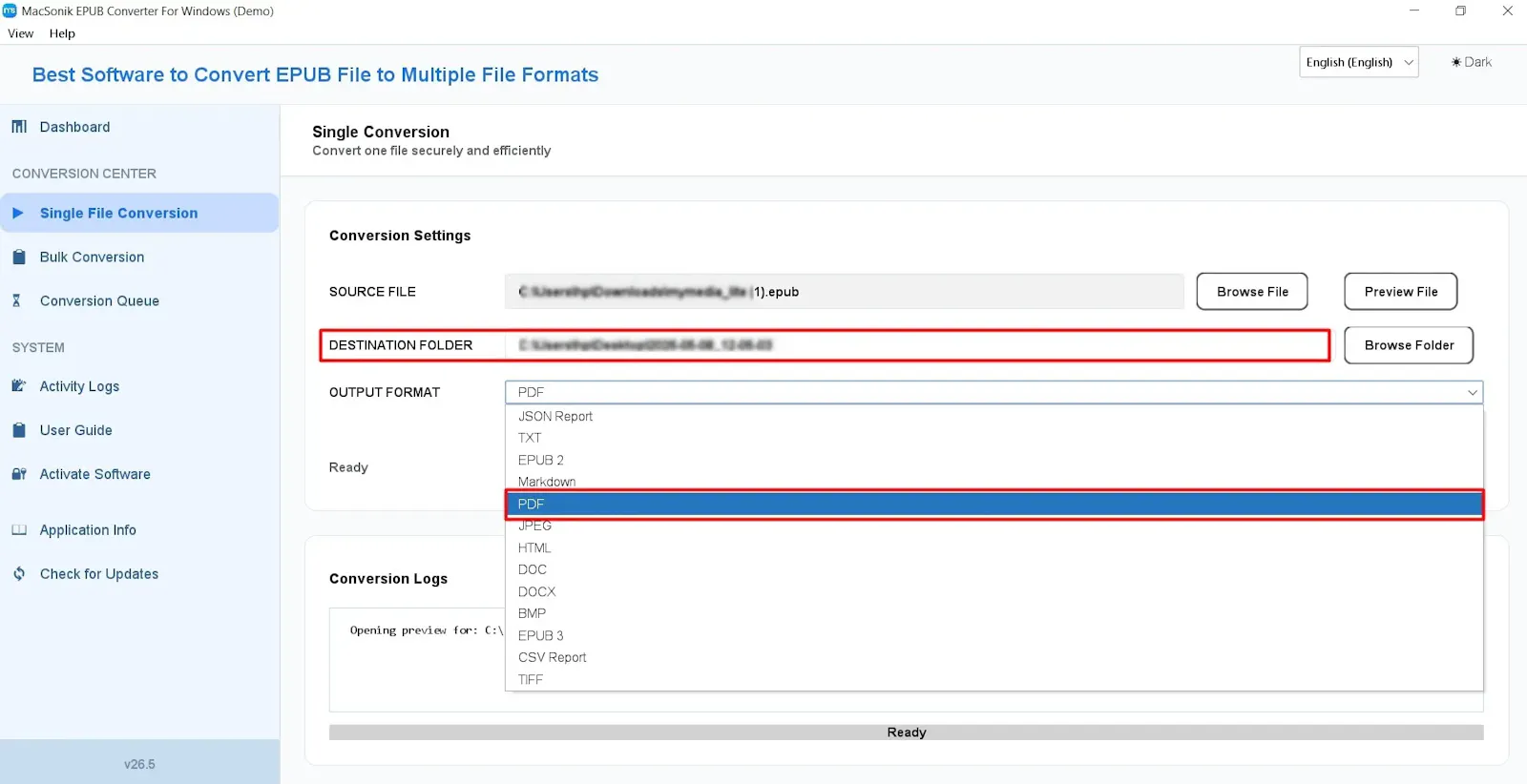 MacSonik EPUB Converter screenshot 4