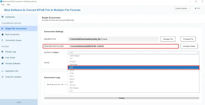 MacSonik EPUB Converter screenshot 4