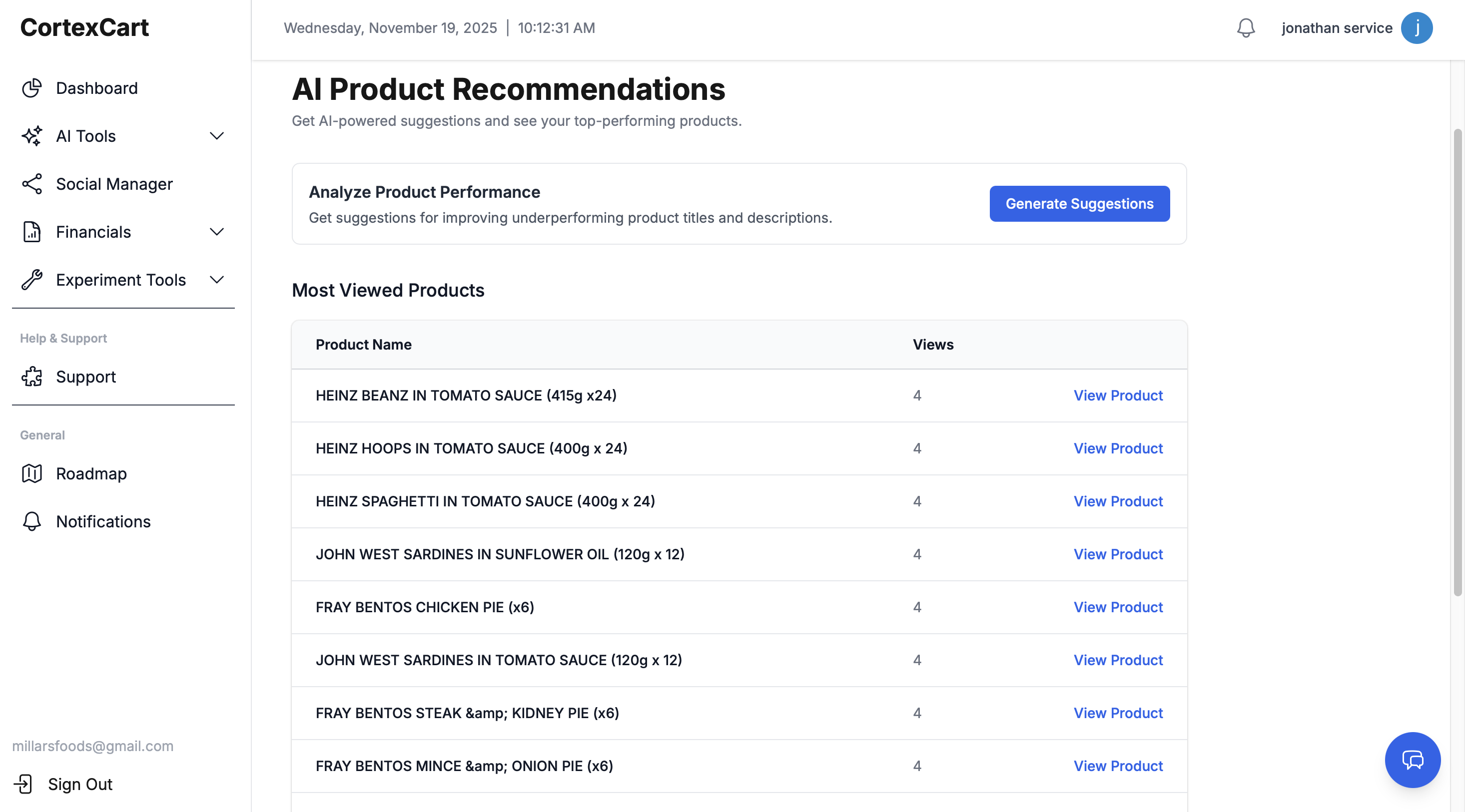 Cortexcart Insight Dashboard Beta 0.9.6 gallery image