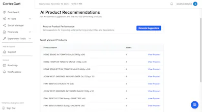 Cortexcart Insight Dashboard Beta 0.9.6 gallery image