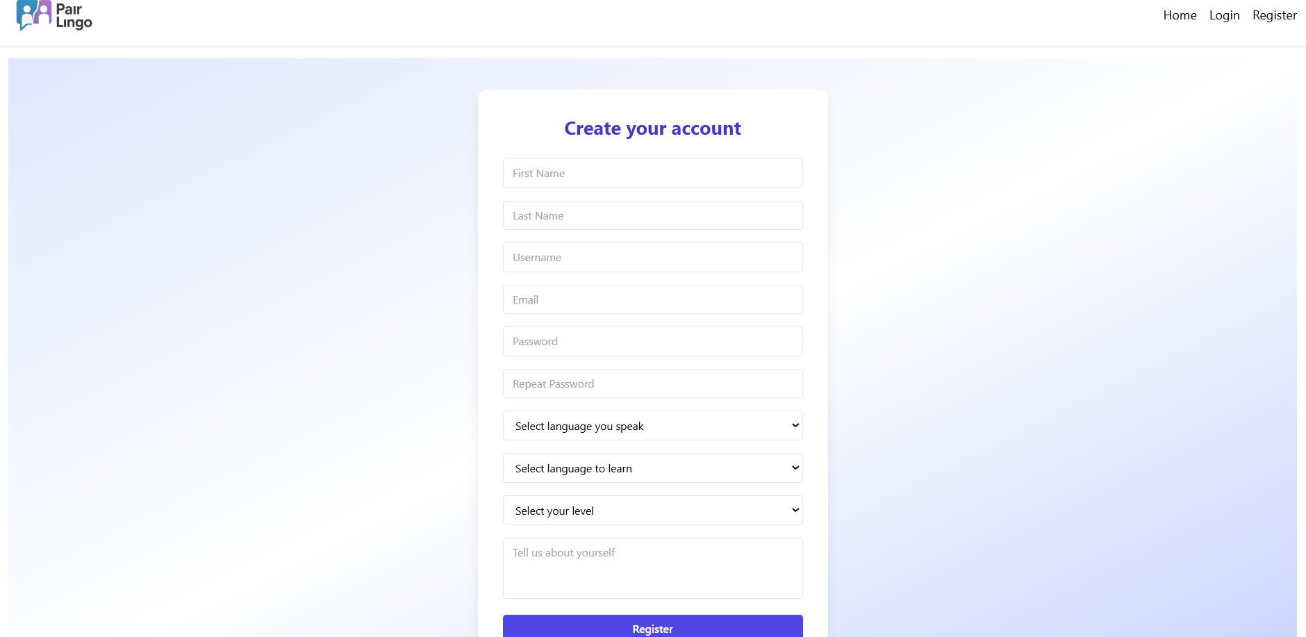 Mídia 4 de Lingo de par - Uma plataforma amigável para encontrar parceiros de idiomas.