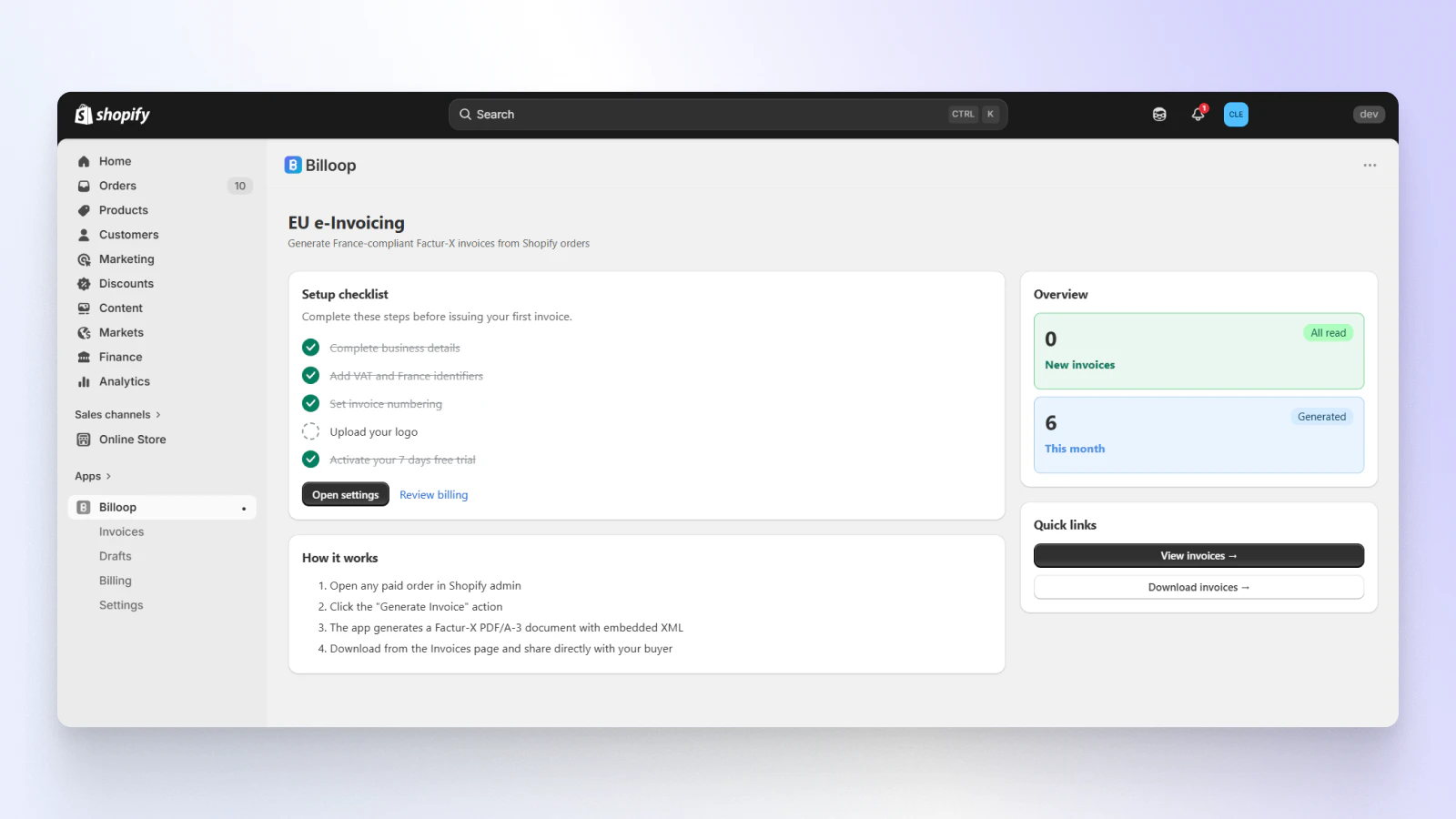 Billoop screenshot 2