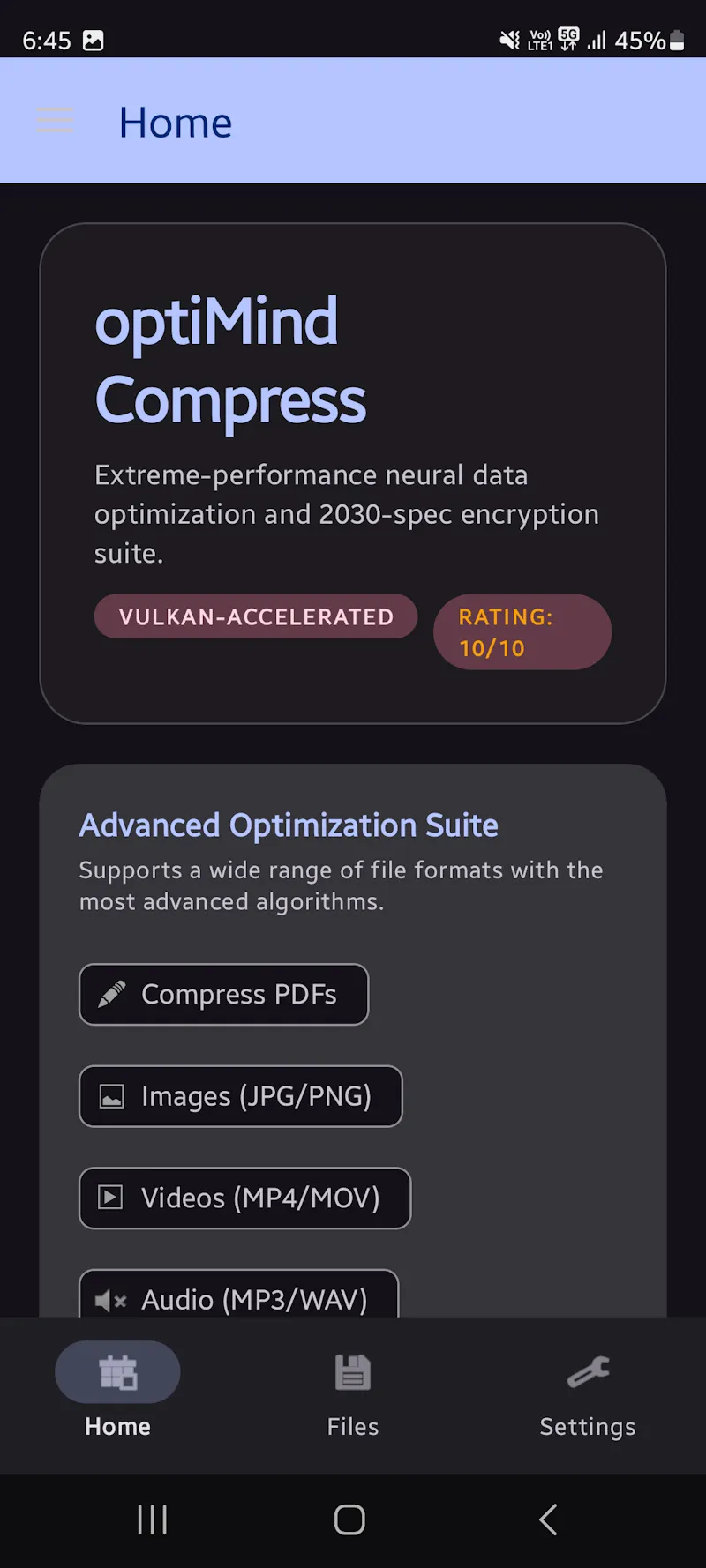 Optimind compress and Archiver  screenshot 6