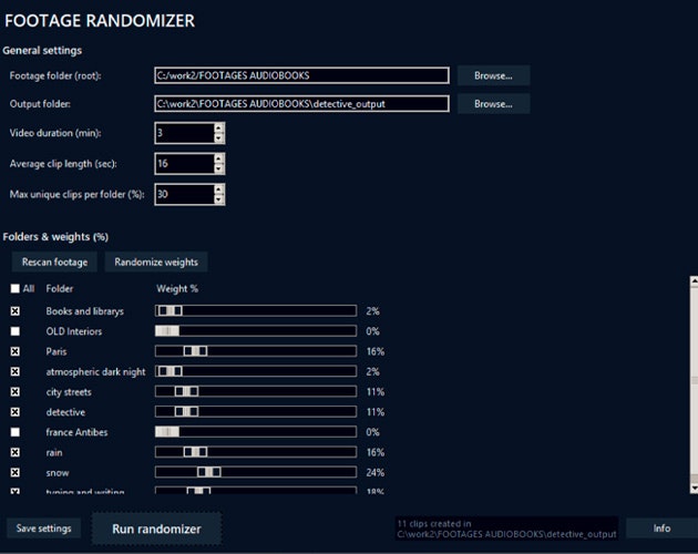 Footage Randomizer - Screenshot 2 showing product features and functionality