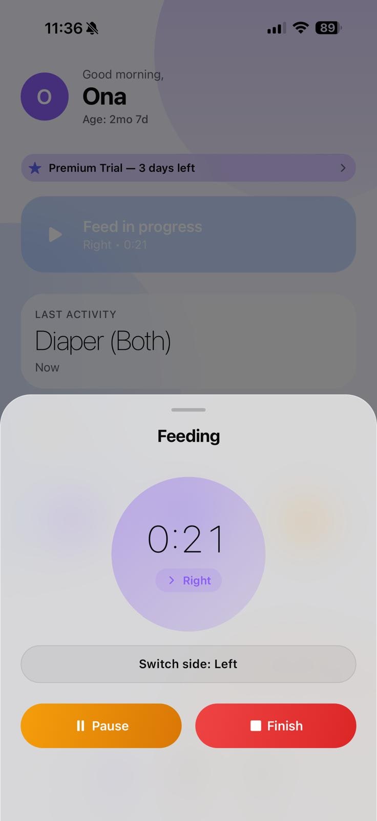 Nursey: Baby tracker gallery image
