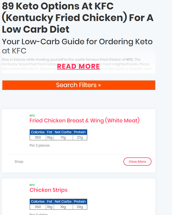 KetoFoodist: Keto Food search engine gallery image
