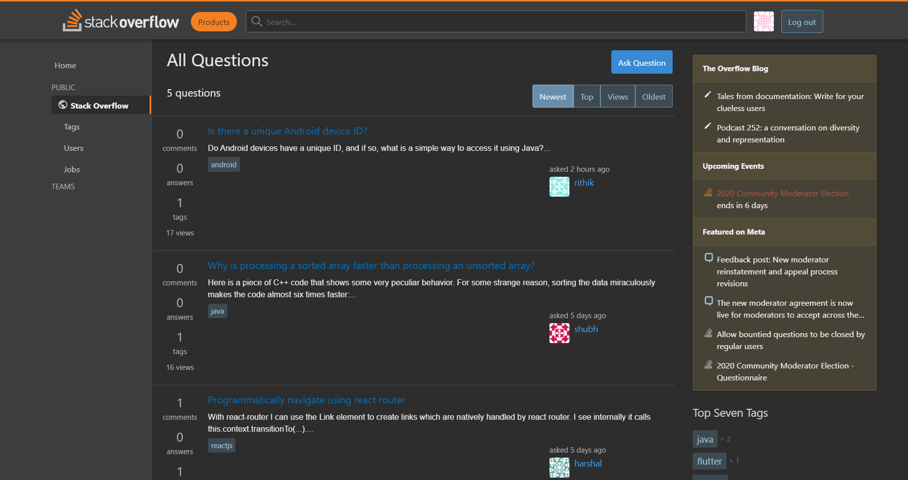 Stack Overflow Clone (MERN) gallery image
