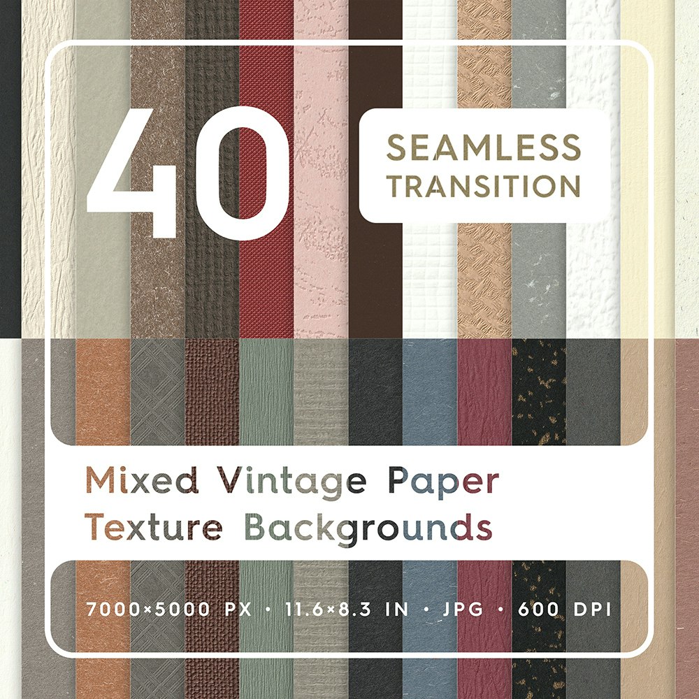 40 Mixed Vintage Paper Textures