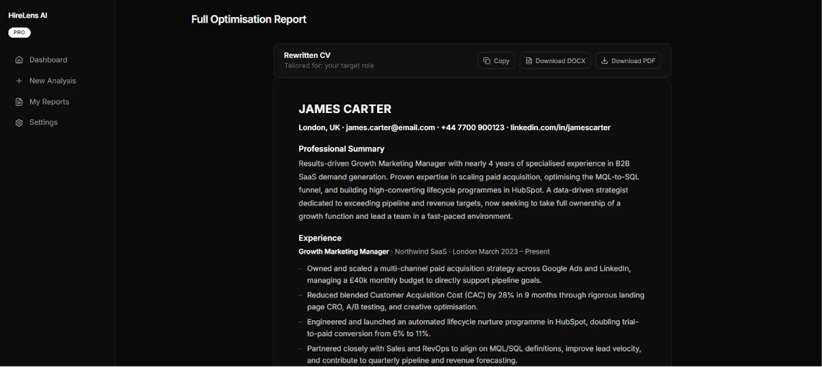 HireLens - Fix your CV, get interviews screenshot 3