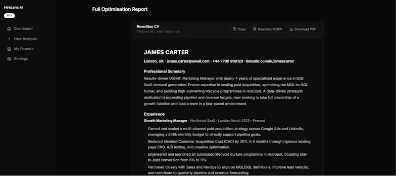 HireLens - Fix your CV, get interviews screenshot 3