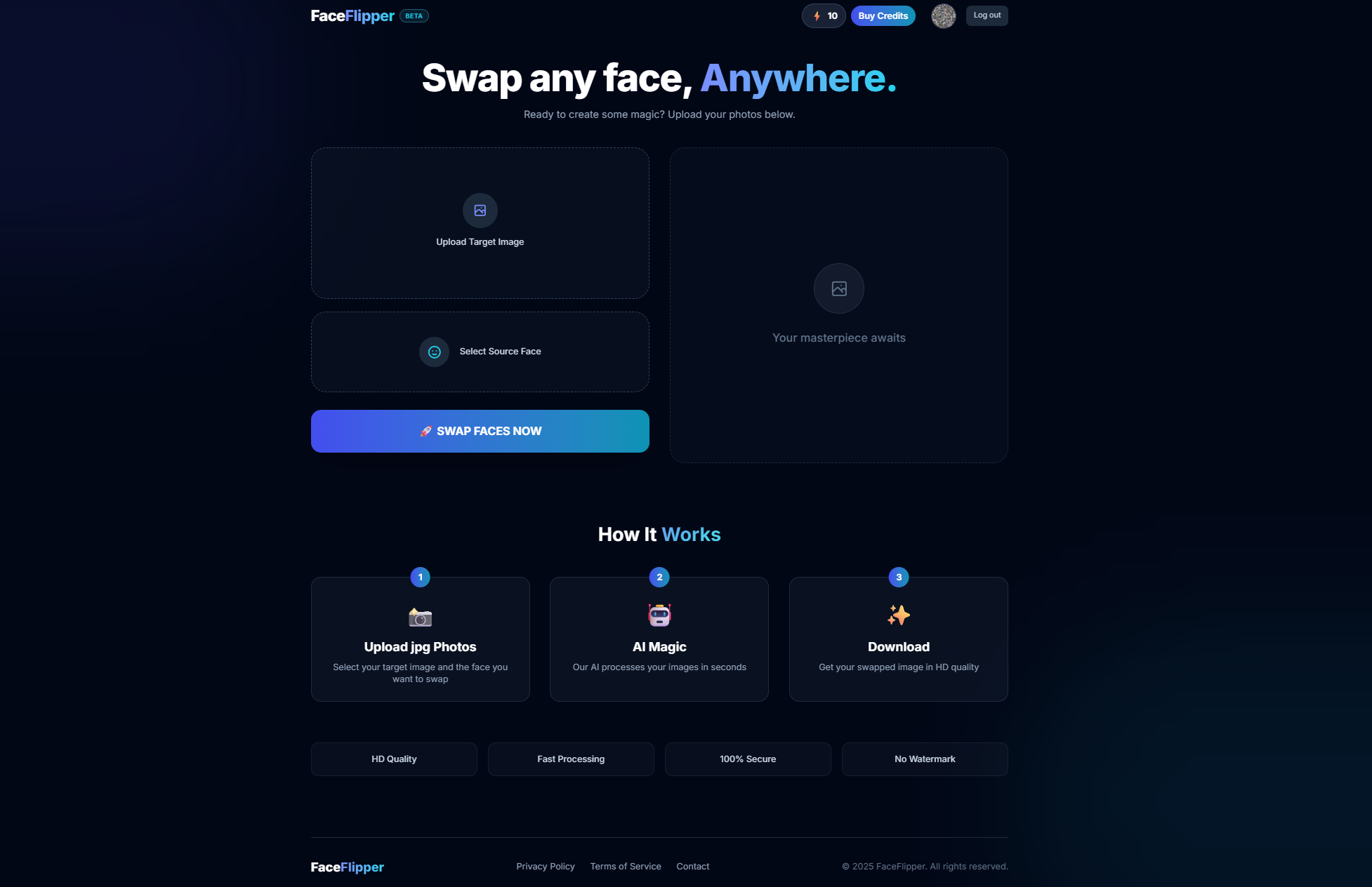 FaceFlipper - Main product screenshot demonstrating key features and user interface