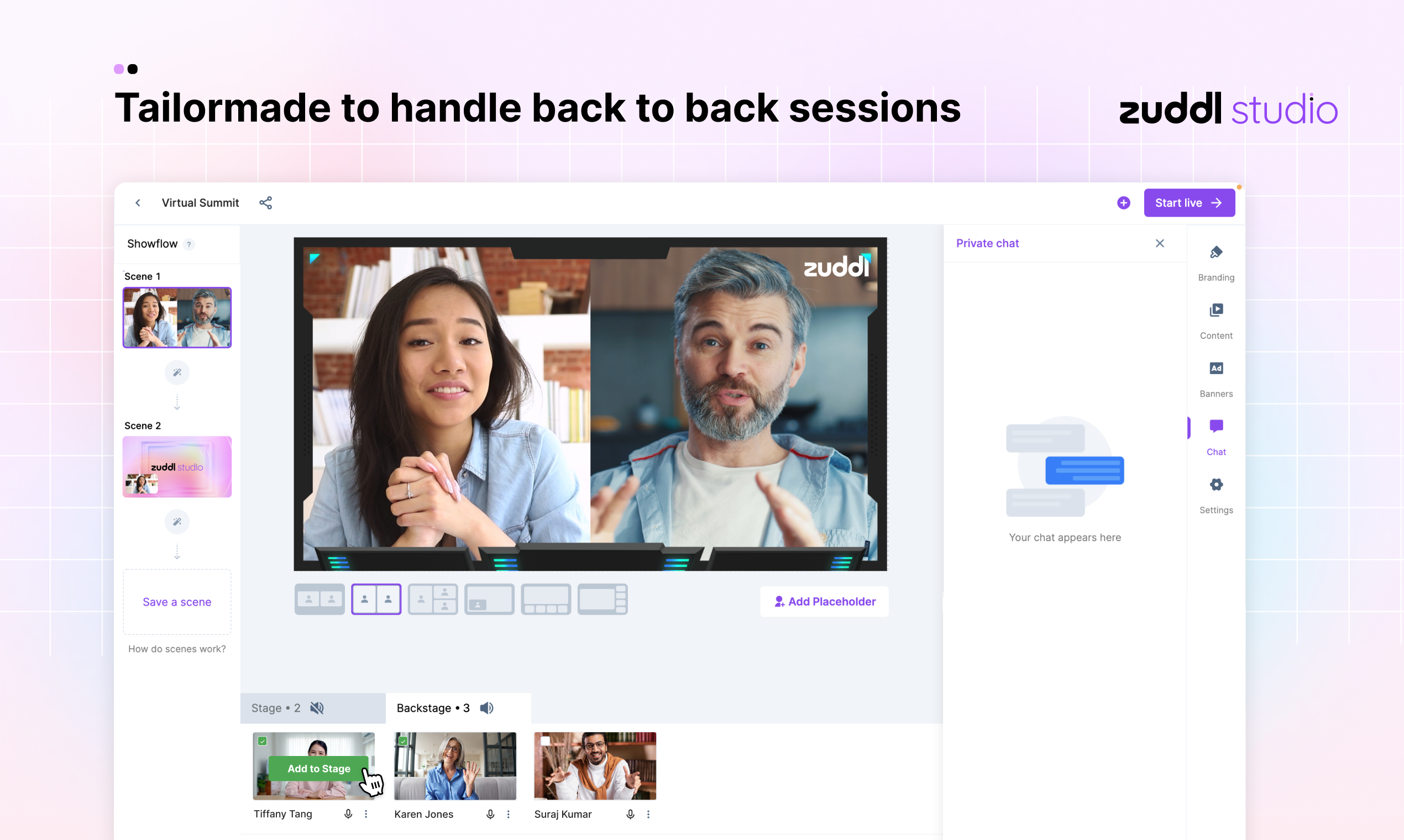Zuddl Studio - Produceer, opnam en stream van video -inhoud van studiokwaliteit media 5