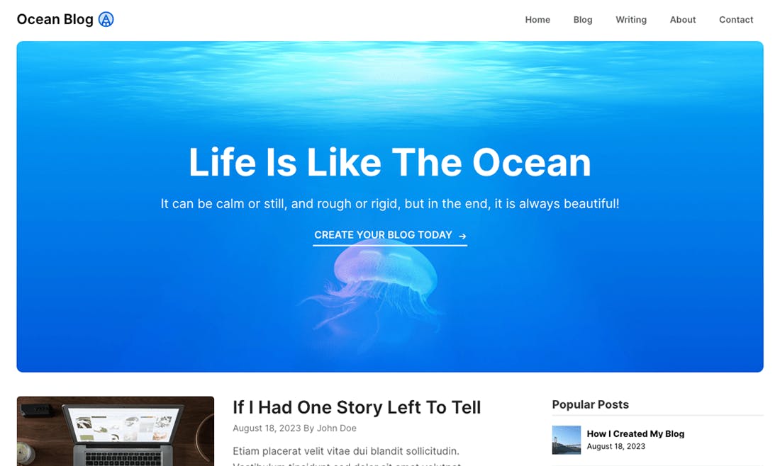 Ocean Blog WordPress Theme media 1