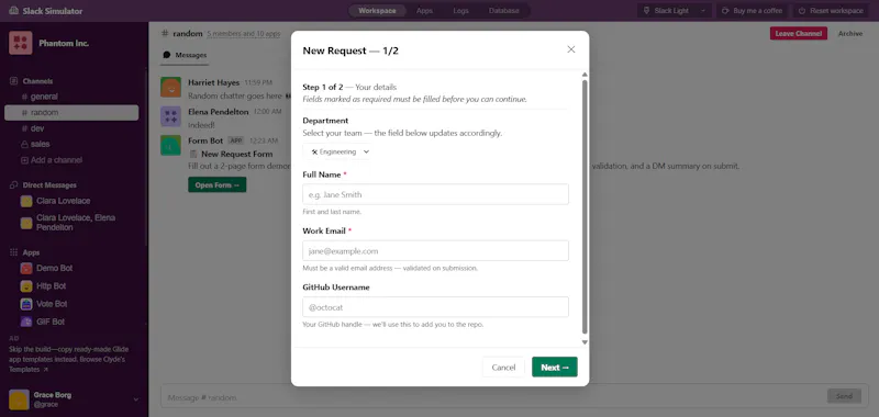 Slack Simulator screenshot 3