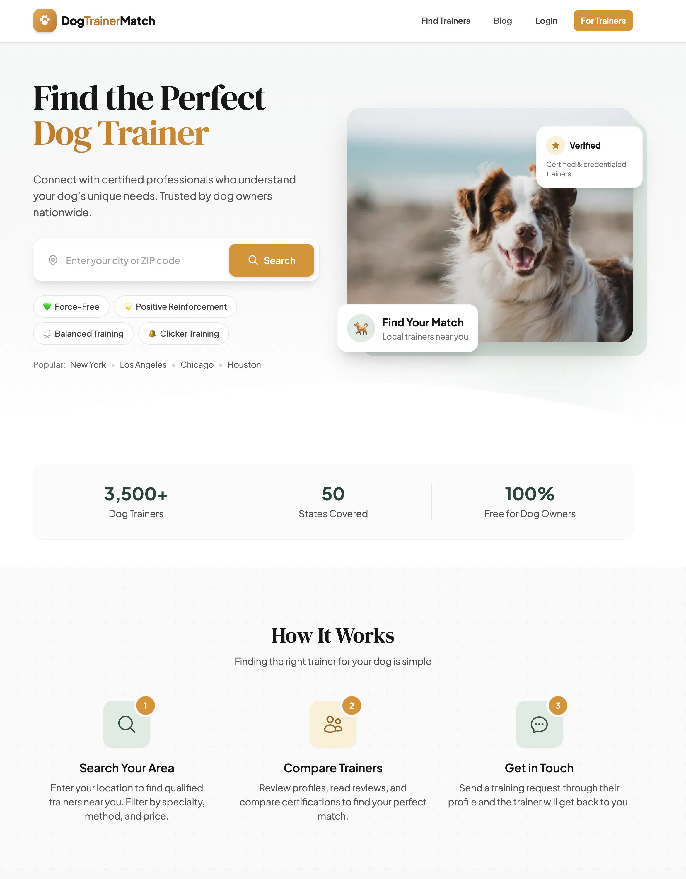 Dog Trainer Match 제품 배너