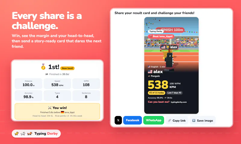 Typing Derby screenshot 2