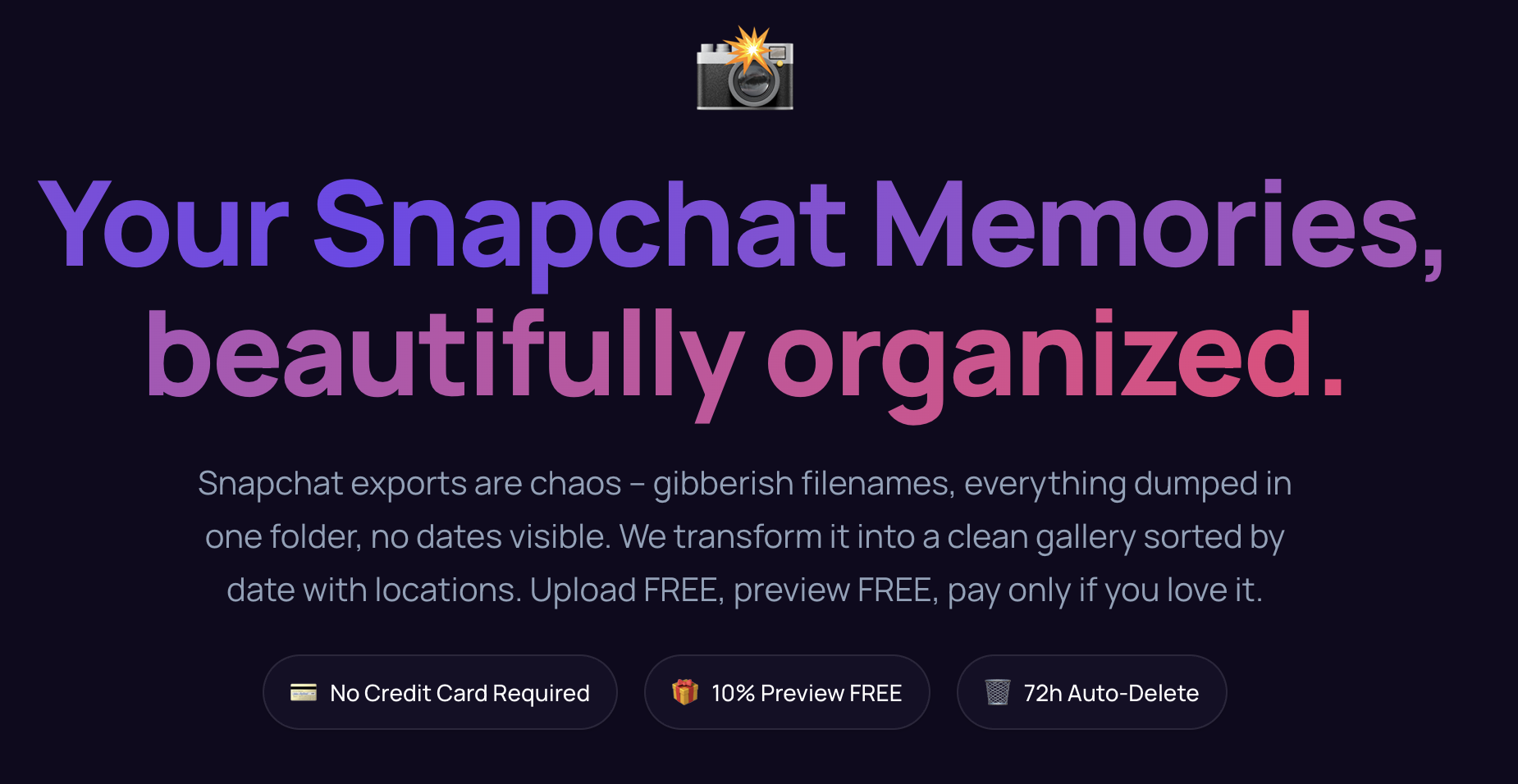 memories4all - Main product screenshot demonstrating key features and user interface