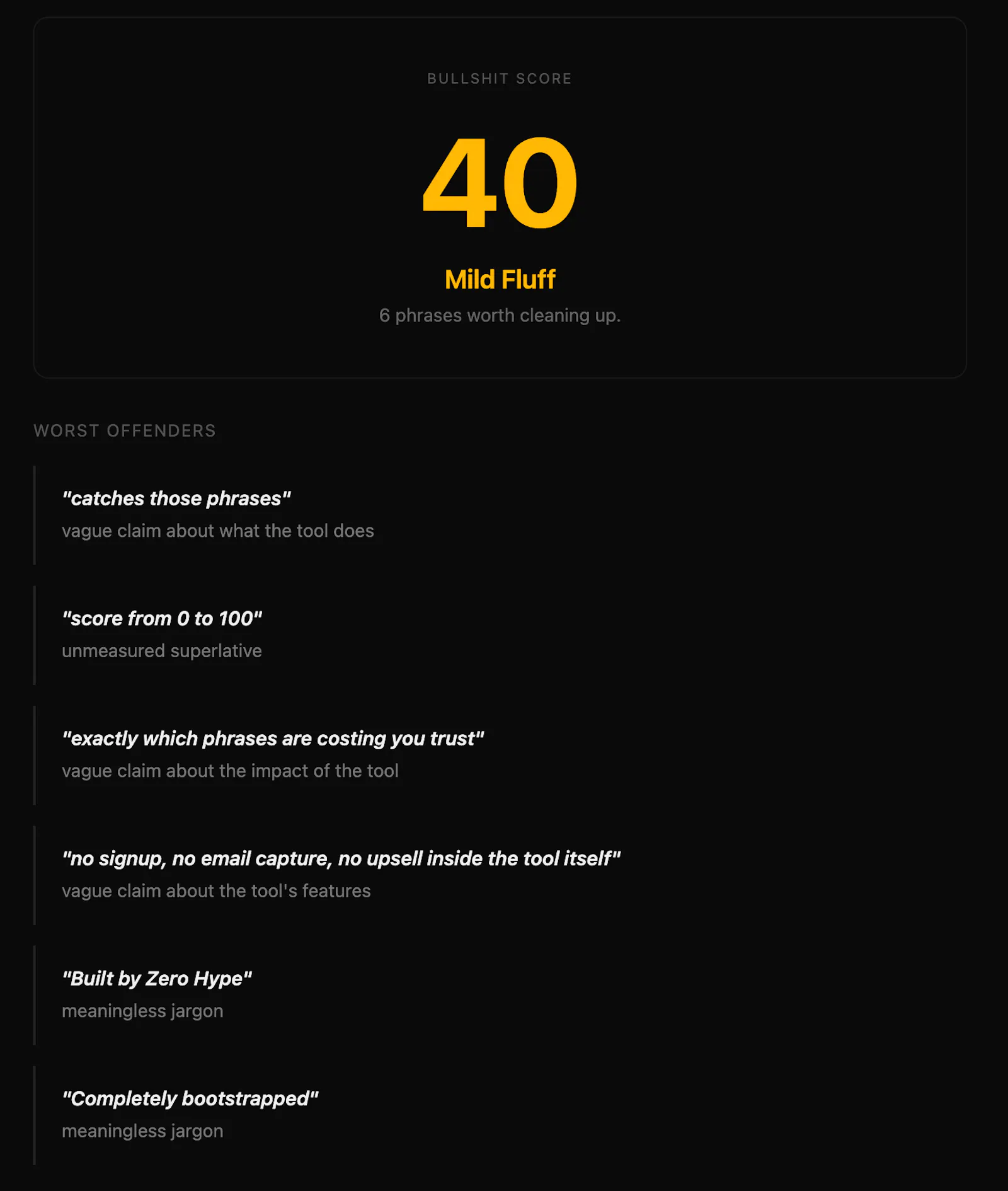 B2B Bullshit Detector screenshot 2
