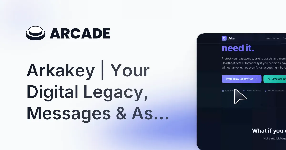Arkakey 제품 배너