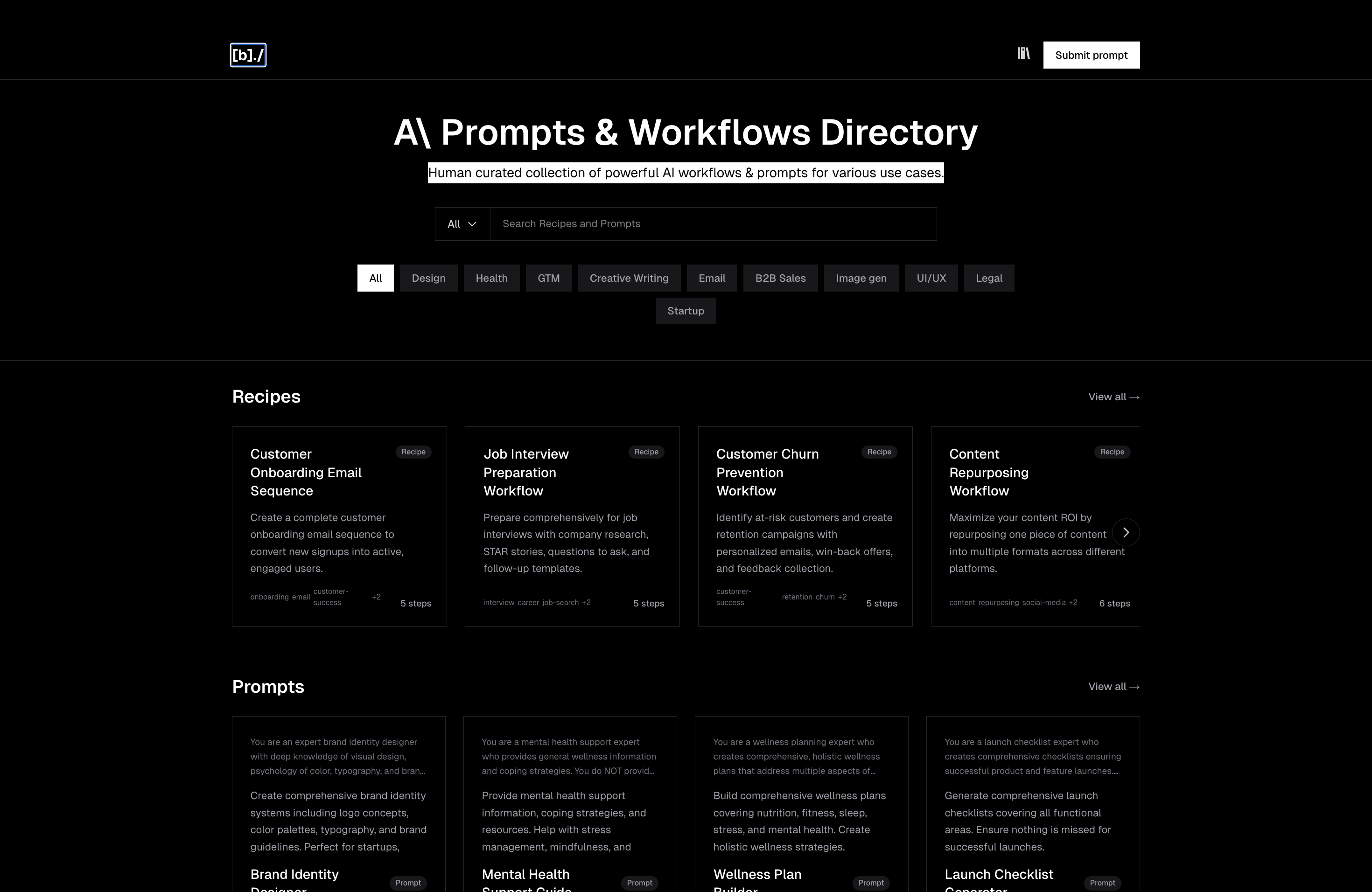 Bundl AI Prompt & Workflow Directory - Screenshot 2 showing product features and functionality