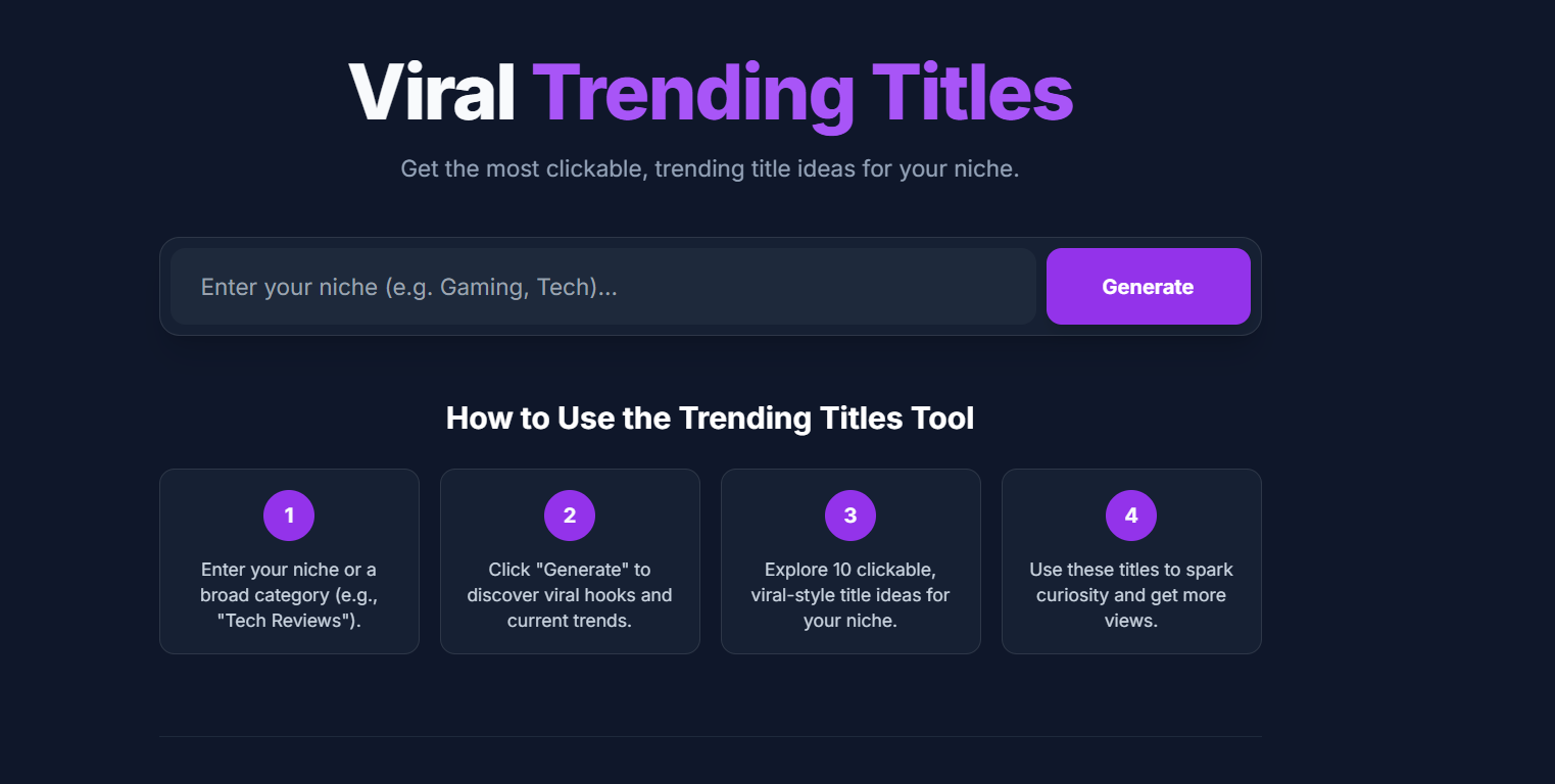 Generate viral YouTube tags with AI - Screenshot 2 showing product features and functionality