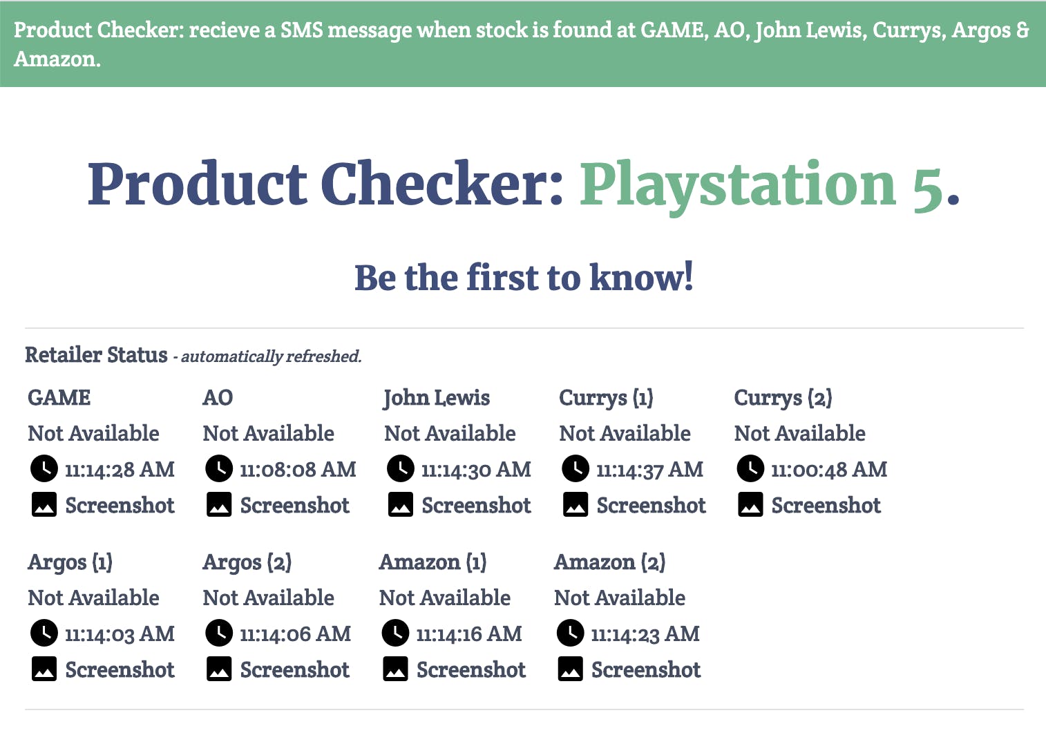 Playstation 5 - Stock Checker media 1