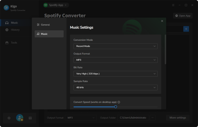 Kigo Spotify Converter - Screenshot 4 showing product features and functionality