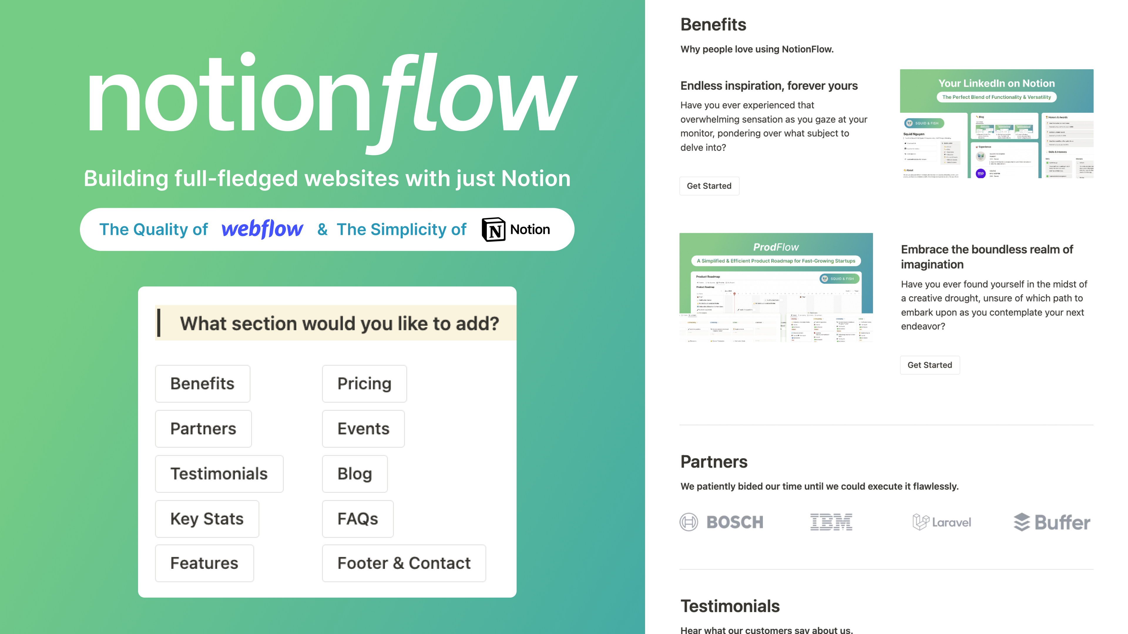 وسائط الفكرة - قم ببناء مواقع الويب على مستوى Webflow بفكرة فقط 2