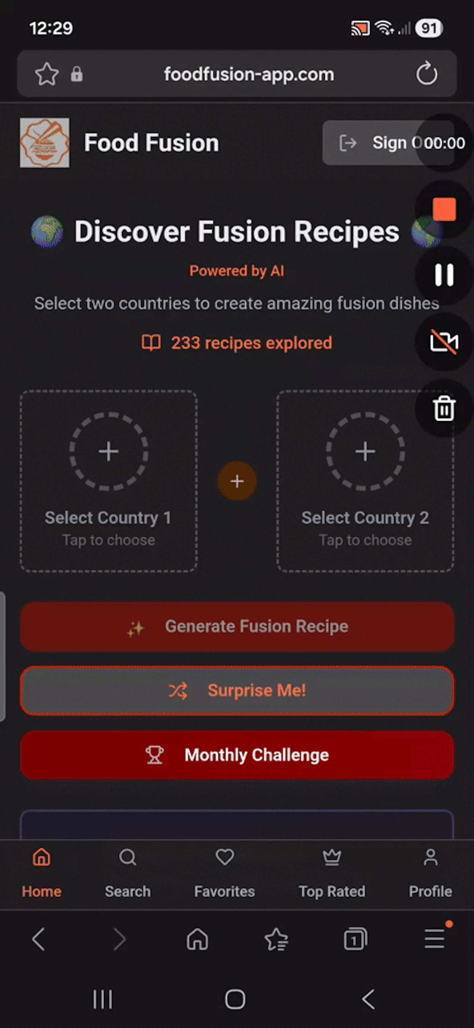 Food Fuson App screenshot 1 (video preview)