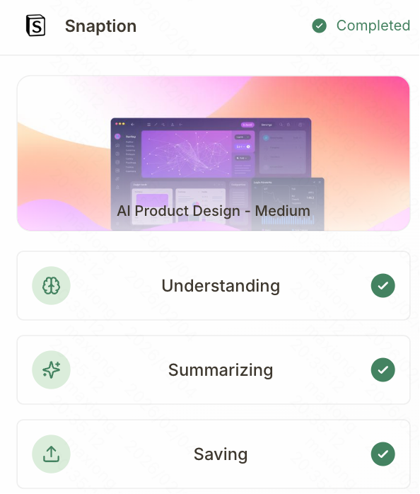 Snaption - Screenshot 2 showing product features and functionality