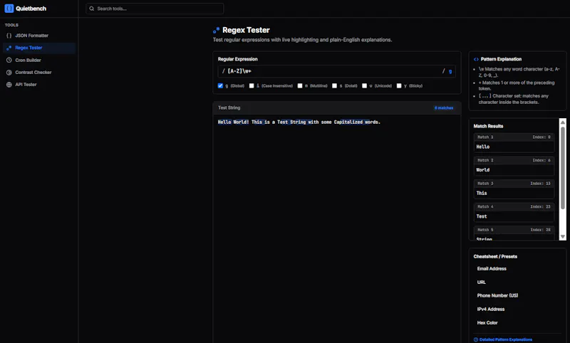 Quietbench screenshot 3