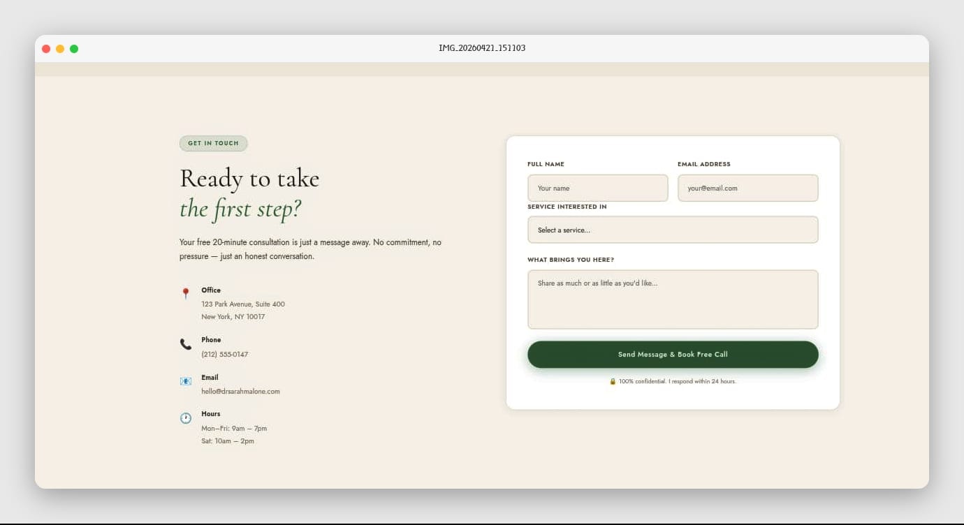 Therapist Portfolio Website Template gallery image