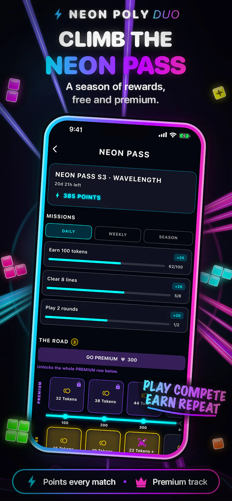 Neon Poly Duo: Block Battles screenshot 9