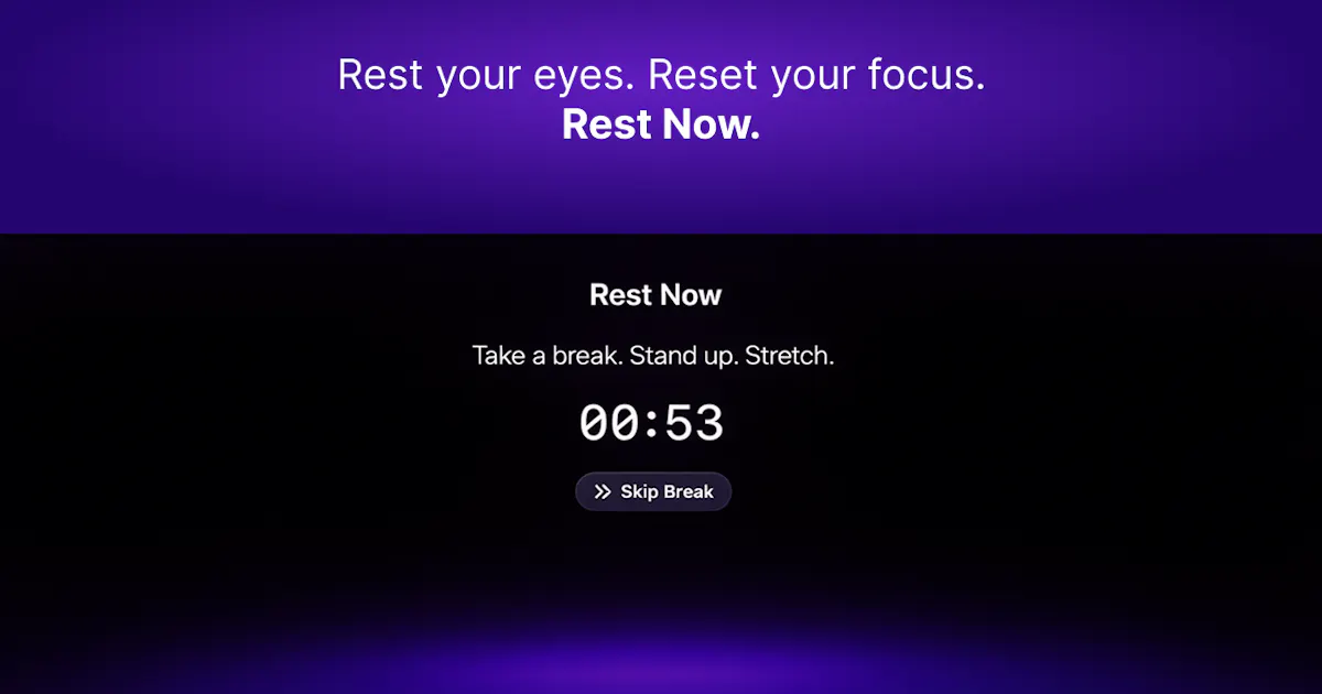 Rest Now - Screen Break Timer