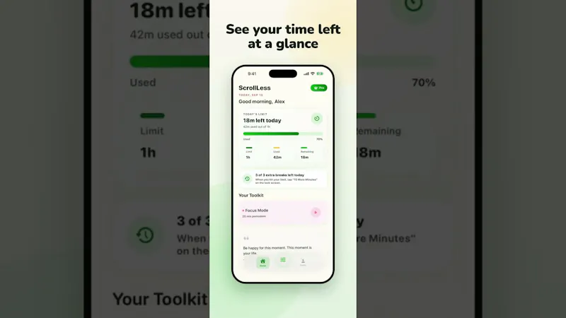 ScrollLess screenshot 1 (video preview)