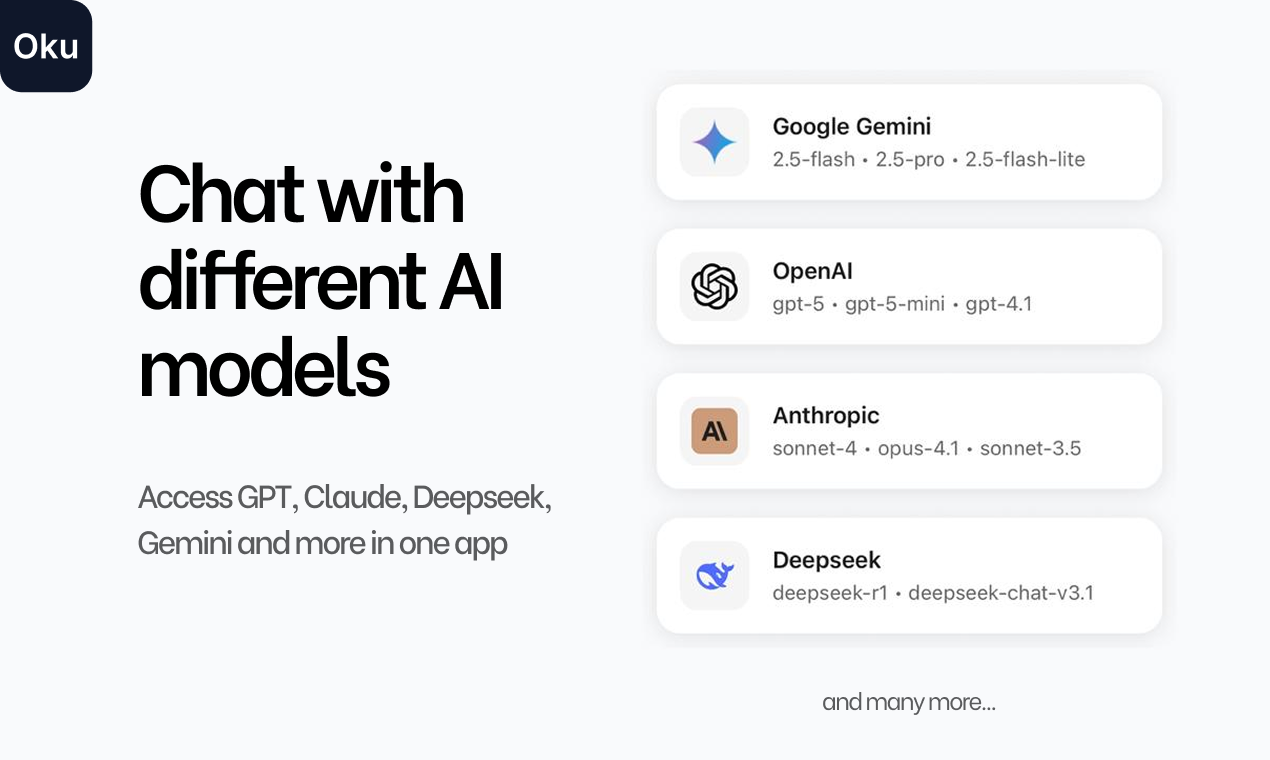 OkuChat - Main product screenshot demonstrating key features and user interface
