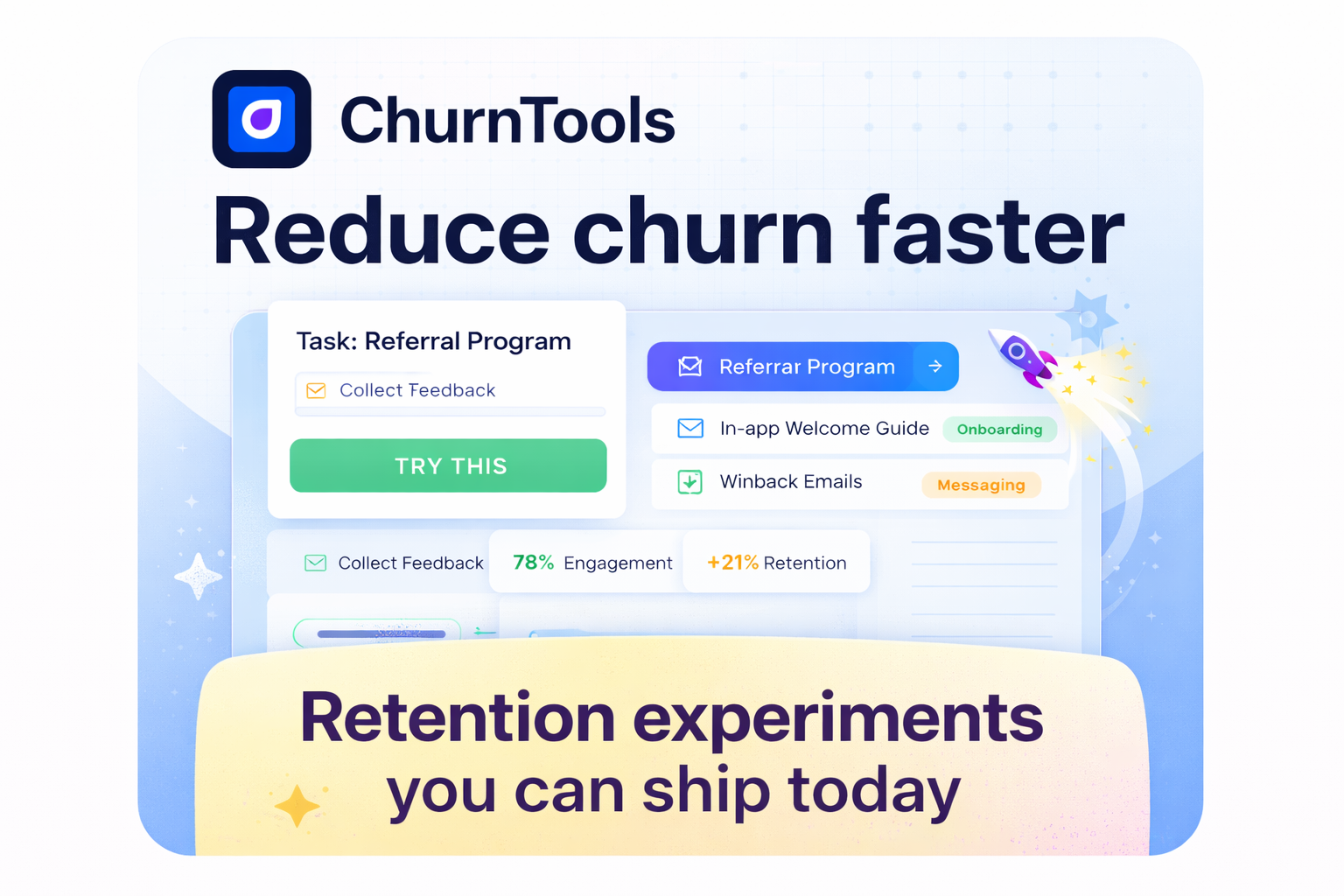ChurnTools - Product Hunt launch logo and brand identity