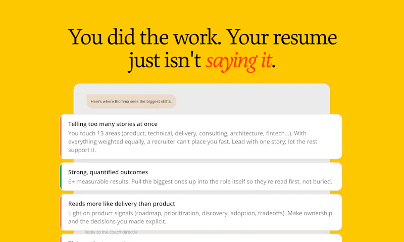 Resume Support by Blomma screenshot 3